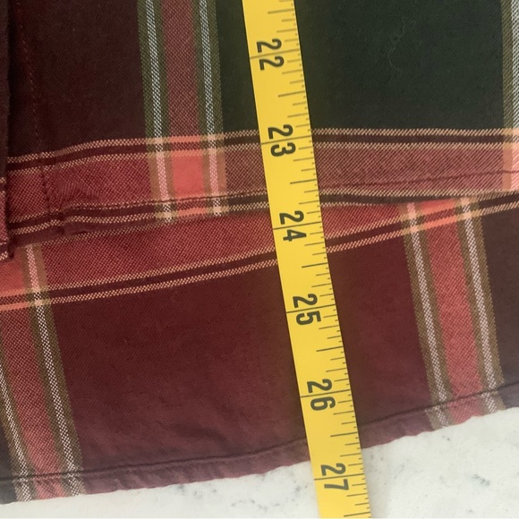 Madewell Plaid Tie-Neck Shirt Brown/Plum Cranberry - M - Picture 15 of 15